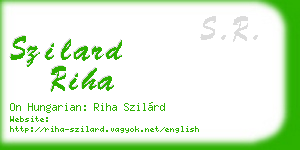 szilard riha business card