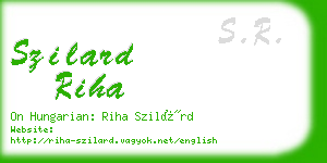 szilard riha business card